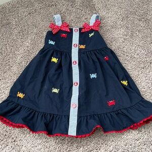 Goodlad Toddler Seersucker Navy Blue Crab Dress